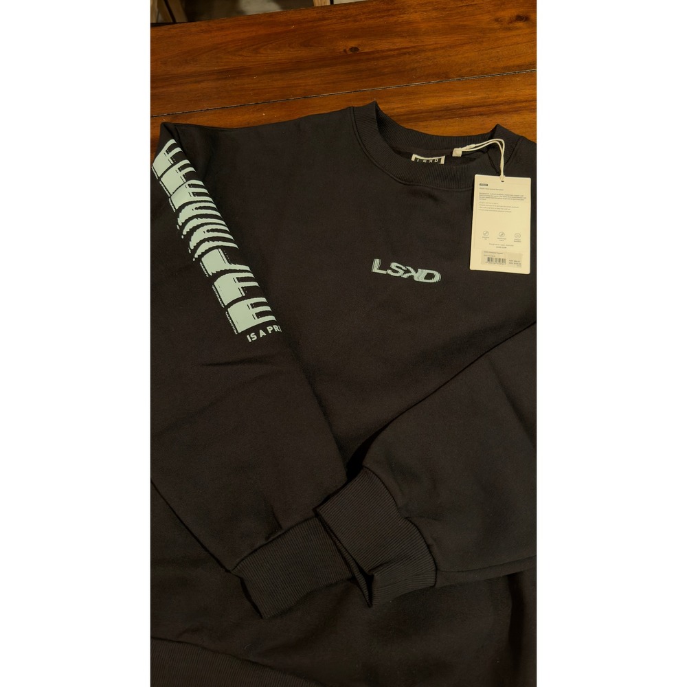 LSKD Static Oversized Sweater Black Skyride M USWE01735 Pullover Sweatshirt NEW - Picture 12 of 16